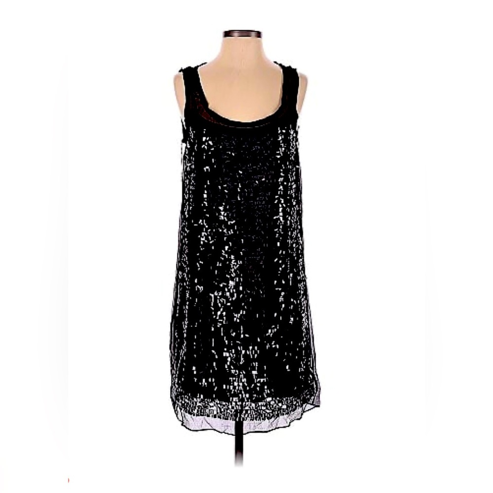 DKNY 100% Silk Black Sequins Dress Amazing Condition Worn Once!